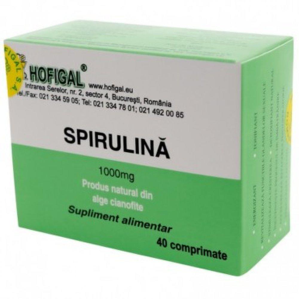 Spirulina 1000mg, 40 comprimate, Hofigal-