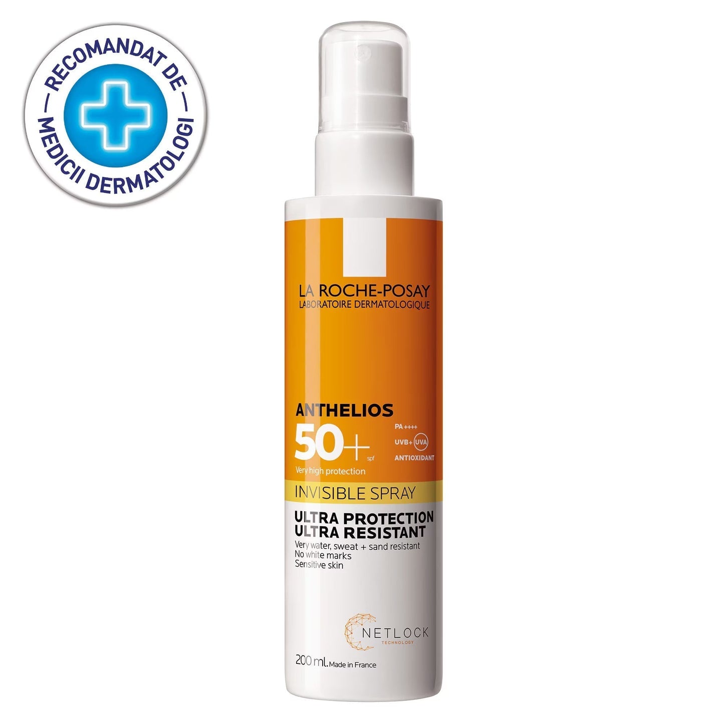 Spray invizibil cu parfum si protectie solara SPF 50+ pentru corp Anthelios, 200 ml, La Roche-Posay