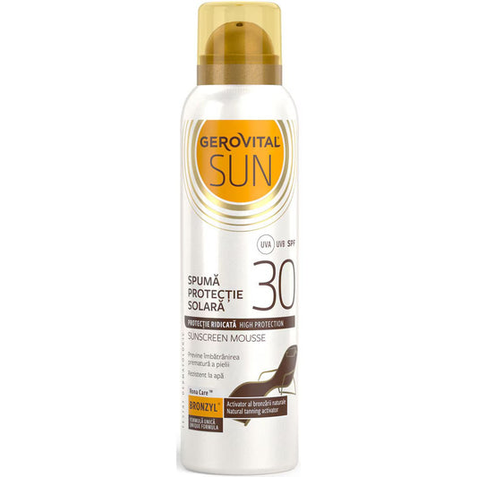 Spuma protectie solara SPF 30 Sun, 150 ml, Gerovital