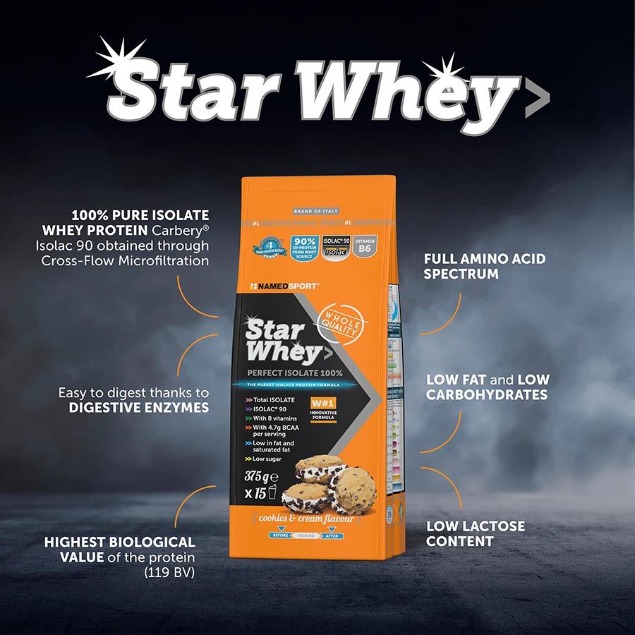 STAR WHEY ISOLATE> Cookies & Cream, 375 gr, Named Sport-