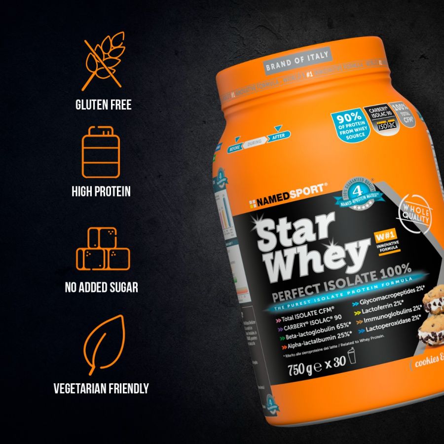 STAR WHEY ISOLATE> Cookies & Cream, 750 gr, Named Sport-