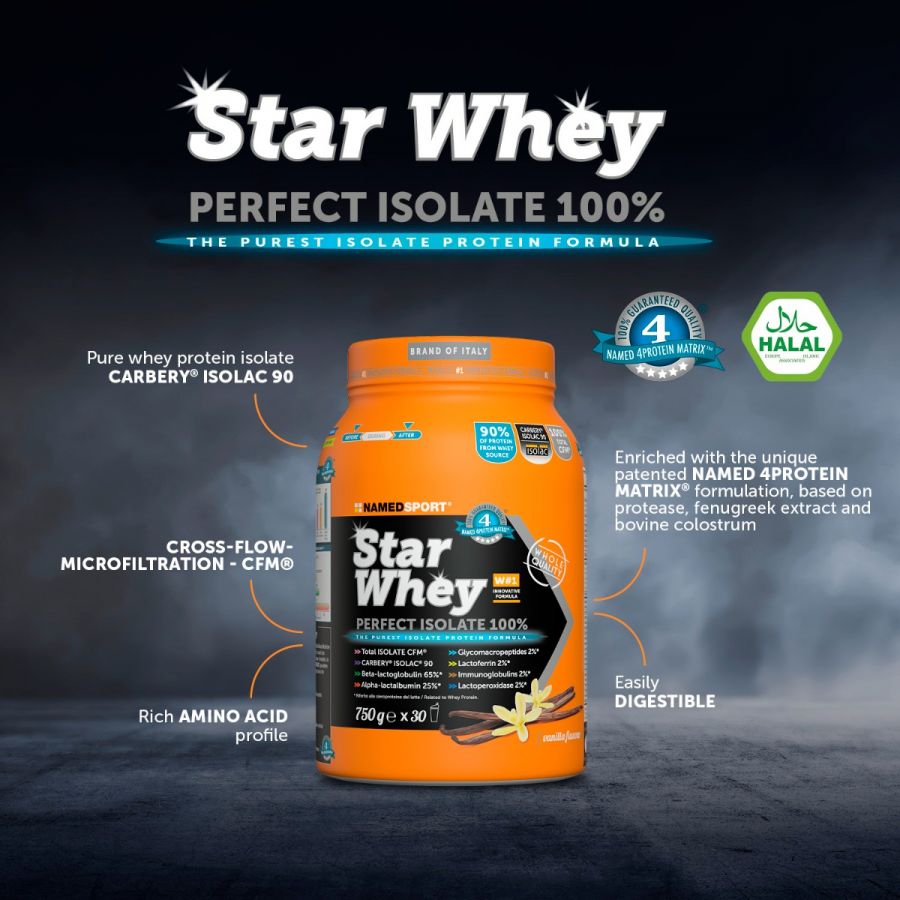STAR WHEY ISOLATE> Vanilla, 750 gr, Named Sport-