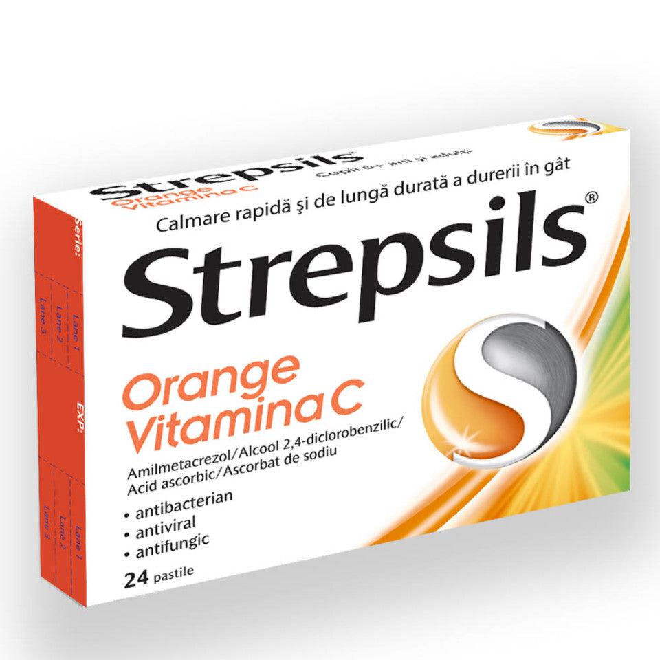 Strepsils Orange Vitamina C, 24 pastile, Reckitt Benckiser Healthcare-