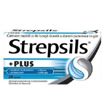 Strepsils Plus, 24 pastile, Reckitt Benckiser Healthcare