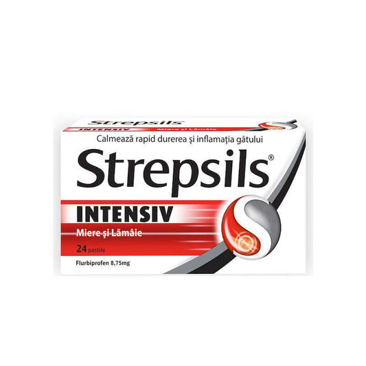 Strepsils Intensiv miere si lamaie, 8,75 miligrame, 24 pastile, Reckitt Benckiser Healthcare