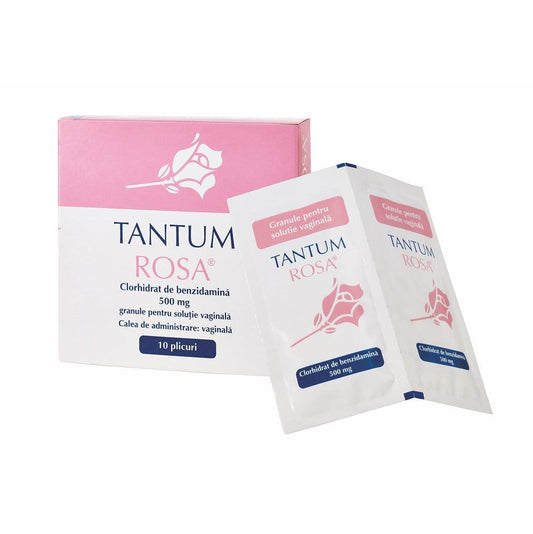 Tantum Rosa, 500 mg granule pentru soluție vaginală, 10 plicuri, Angelini-