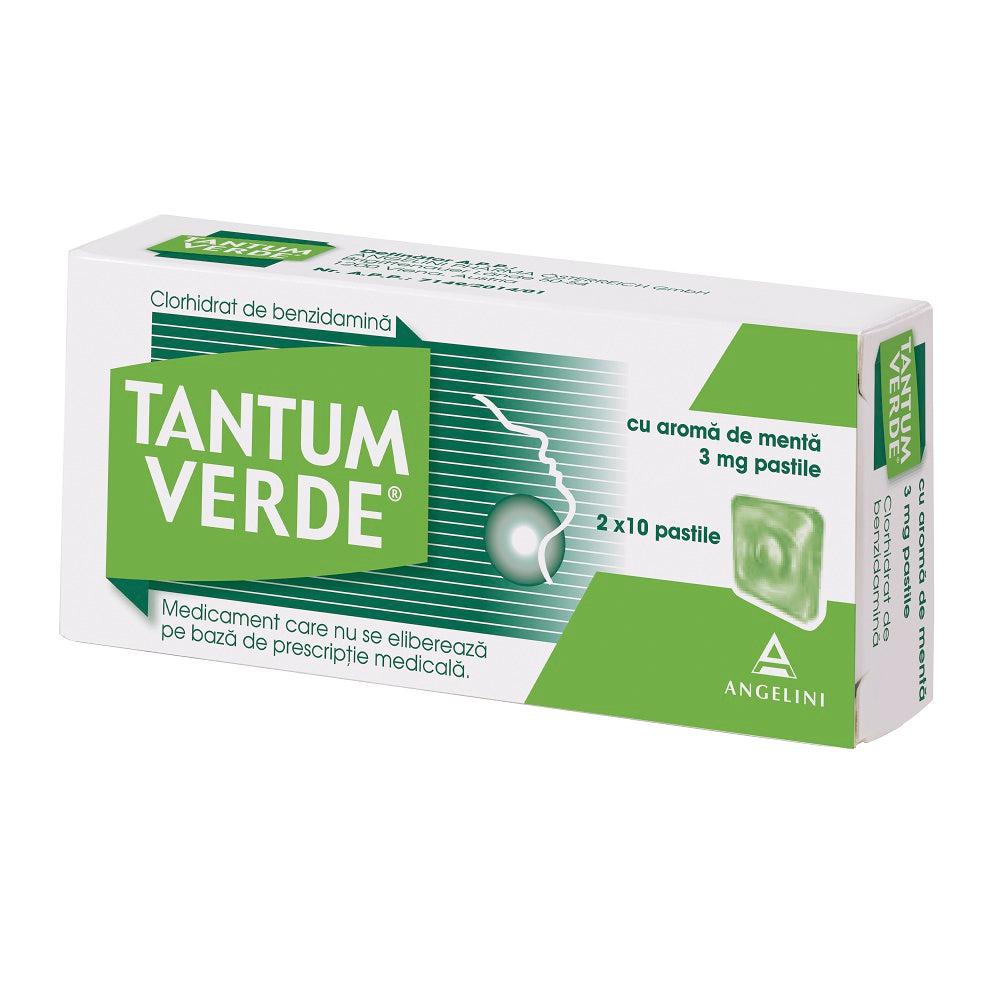 Tantum Verde cu aroma de menta, 3 mg, 20 pastile, Angelini-