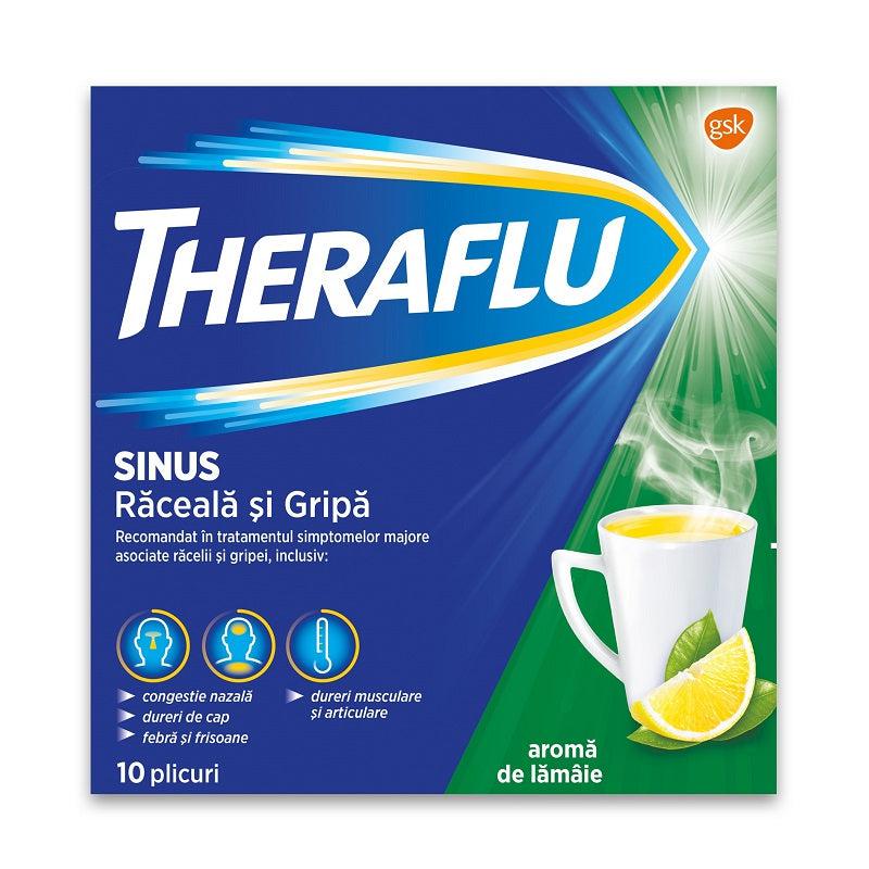 Theraflu Sinus raceala si gripa, 650mg/10mg, 10 plicuri, Gsk-