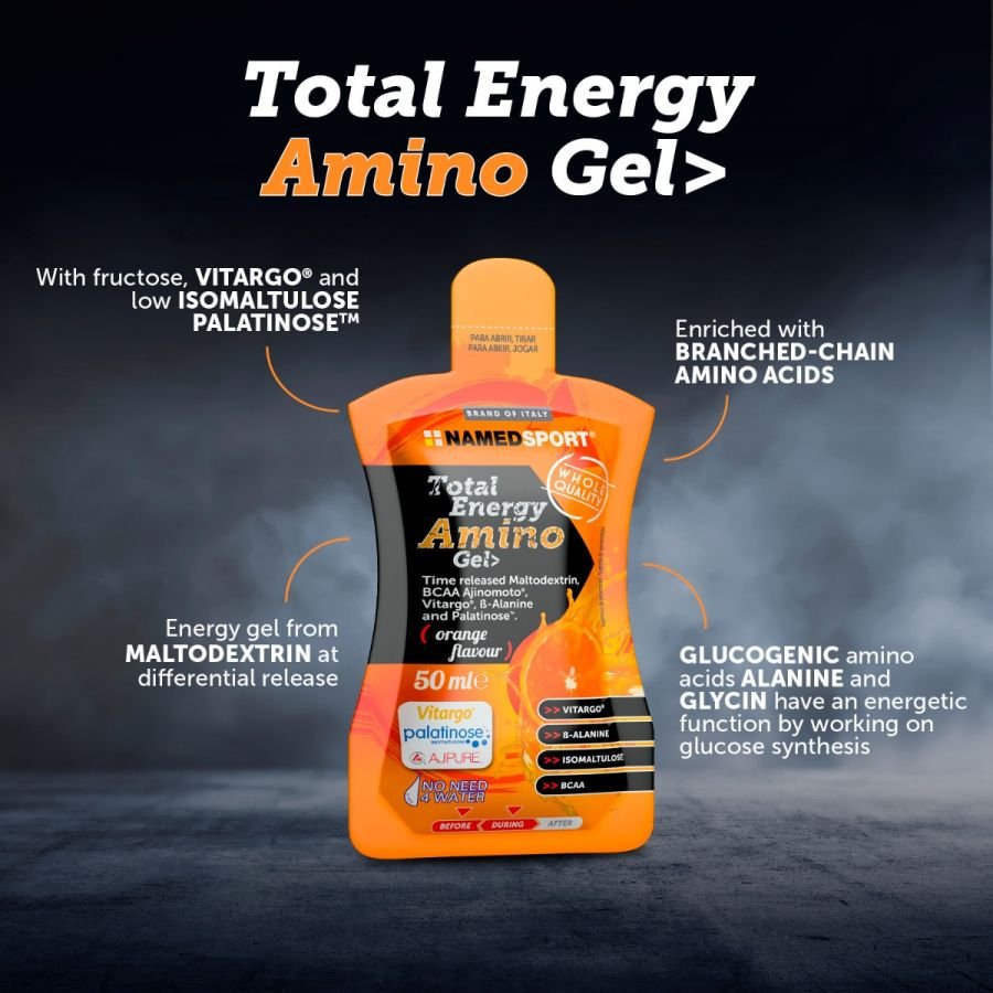 TOTAL ENERGY AMINO GEL> Orange Flavour, 50 ml, Named Sport-