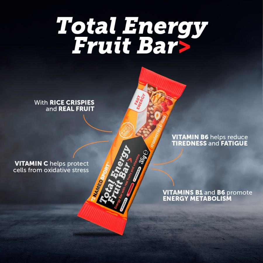 TOTAL ENERGY FRUIT BAR> Cranberry & Nuts, 35 gr, Named Sport