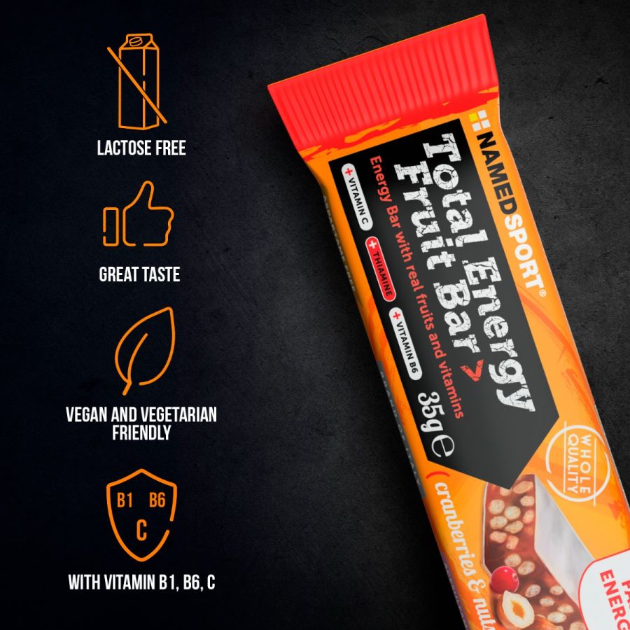 TOTAL ENERGY FRUIT BAR> Cranberry & Nuts, 35 gr, Named Sport