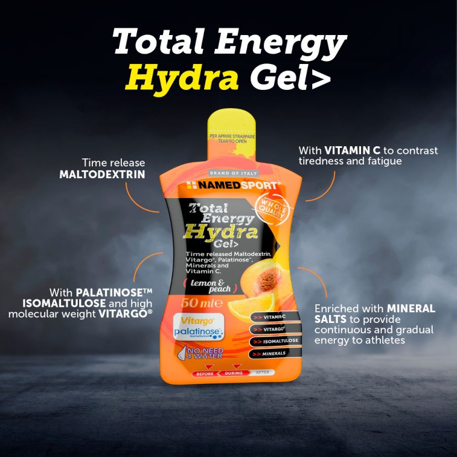 TOTAL ENERGY HYDRA GEL> Lemon & Peach, 50 ml, Named Sport-