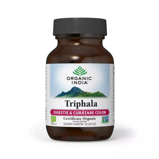 Triphala | Digestie & Curatare Colon, 60 capsule vegetale, Organic India-