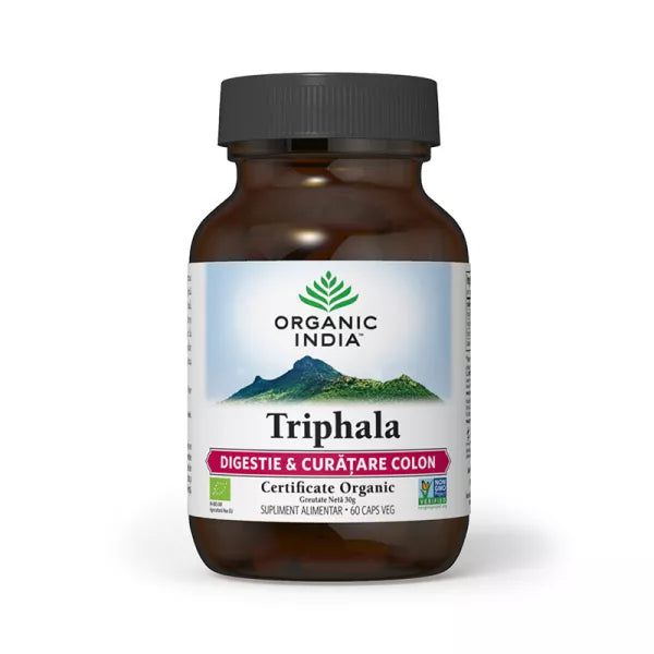 Triphala | Digestie & Curatare Colon, 60 capsule vegetale, Organic India