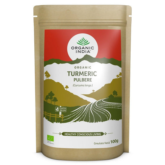 Turmeric pulbere bio fara gluten, 100 g, Organic India - 801541511587