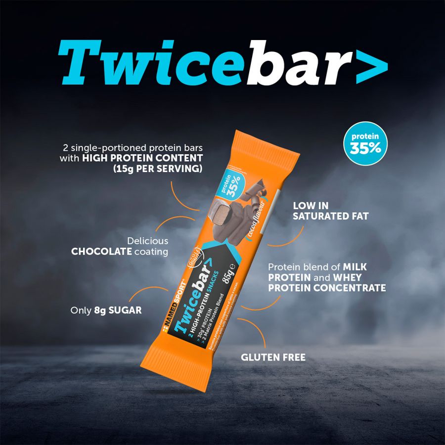 TWICEBAR> Cocoa, 85 gr, Named Sport