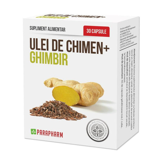 Ulei de Chimen + Ghimbir, 30 capsule, Parapharm-