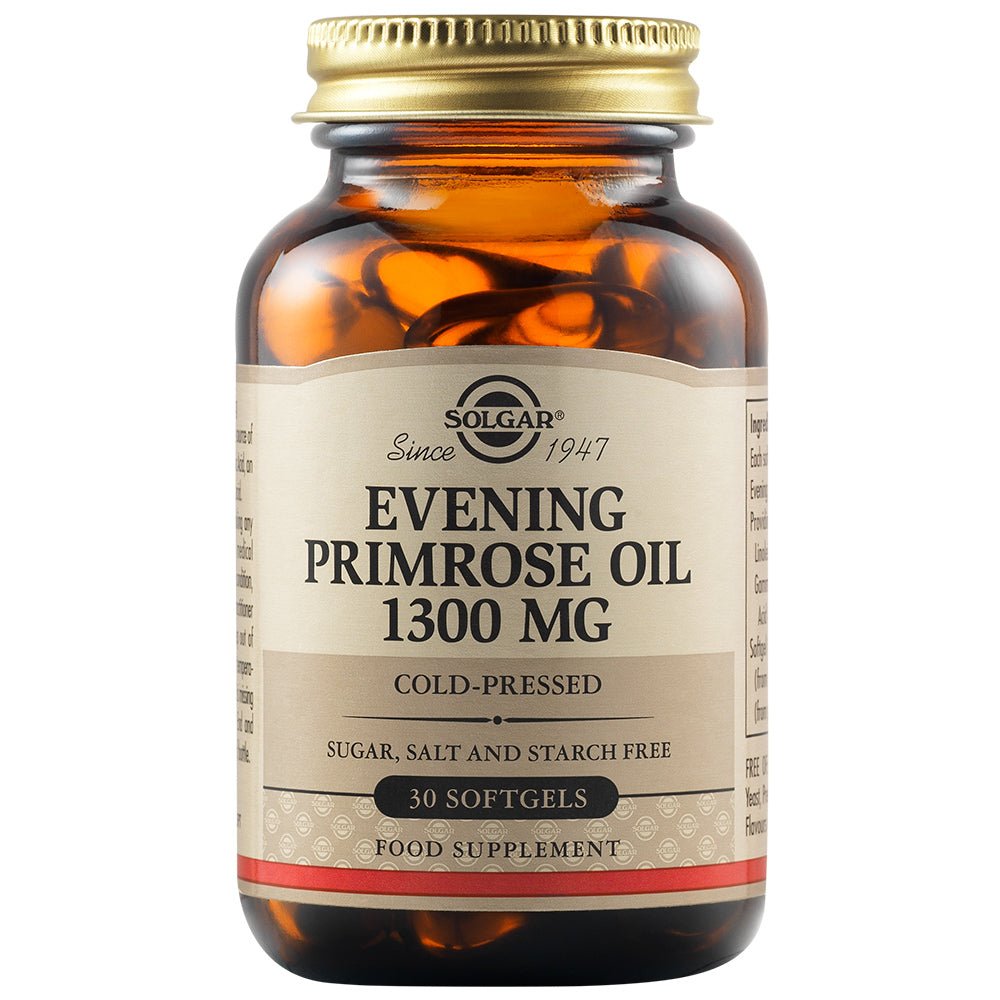 Ulei de Luminita Noptii Presat La Rece (Evening Primerose Oil) 1300 mg, 30 capsule moi, Solgar