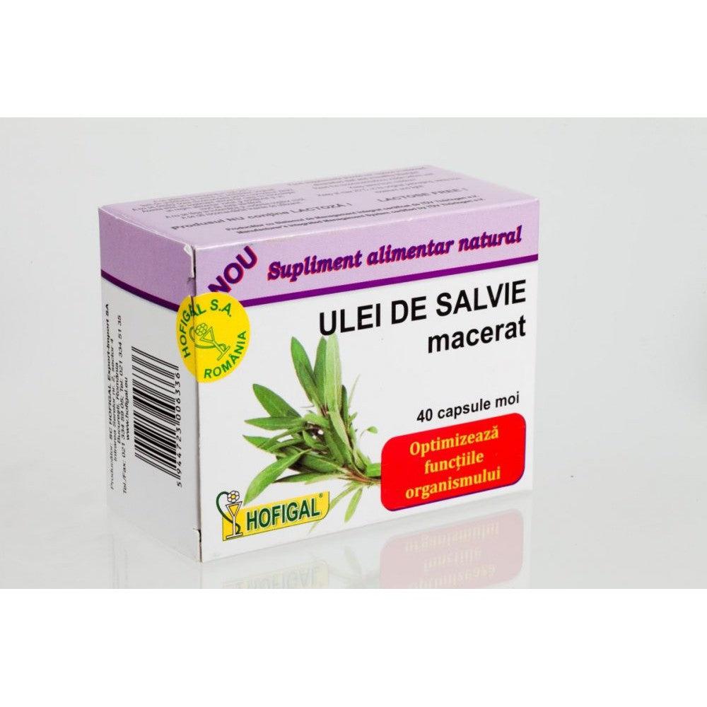 Ulei de Salvie macerat, 500 mg, 40 capsule, Hofigal-