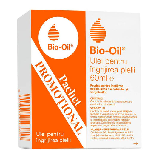 Ulei pentru ingrijirea pielii, Pachet Promotional, 60 ml + 60 ml, Bio Oil