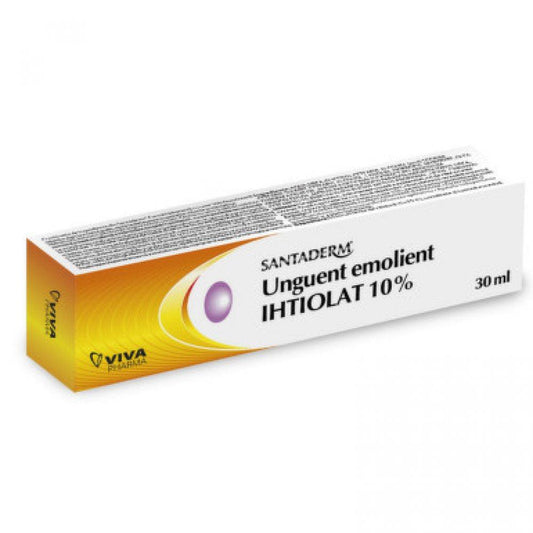 Unguent emolient ihtiolat 10% Santaderm, 30 ml, Viva Pharma