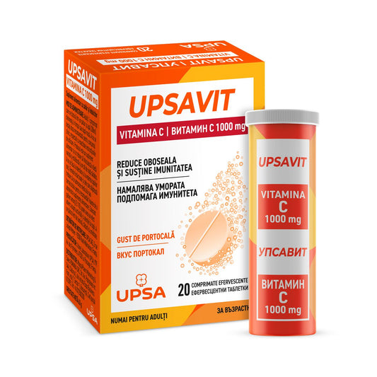 Upsavit Vitamina C, 1 g, 10 comprimate efervescente, Upsa