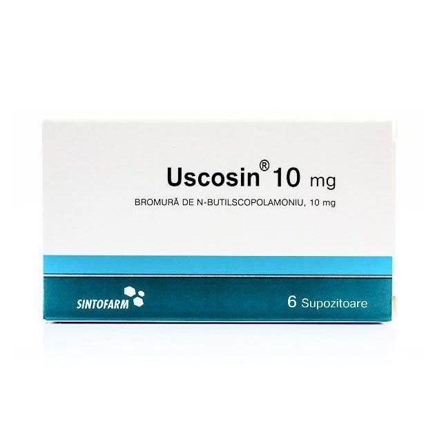 Uscosin 10mg, 6 supozitoare, pentru afectiuni biliare urogenitale si gastro-intestinale, Sintofarm