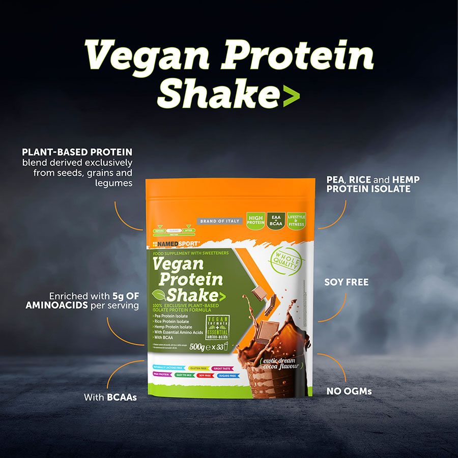 VEGAN PROTEIN SHAKE> Exotic Dream Cocoa, 500 gr, Named Sport