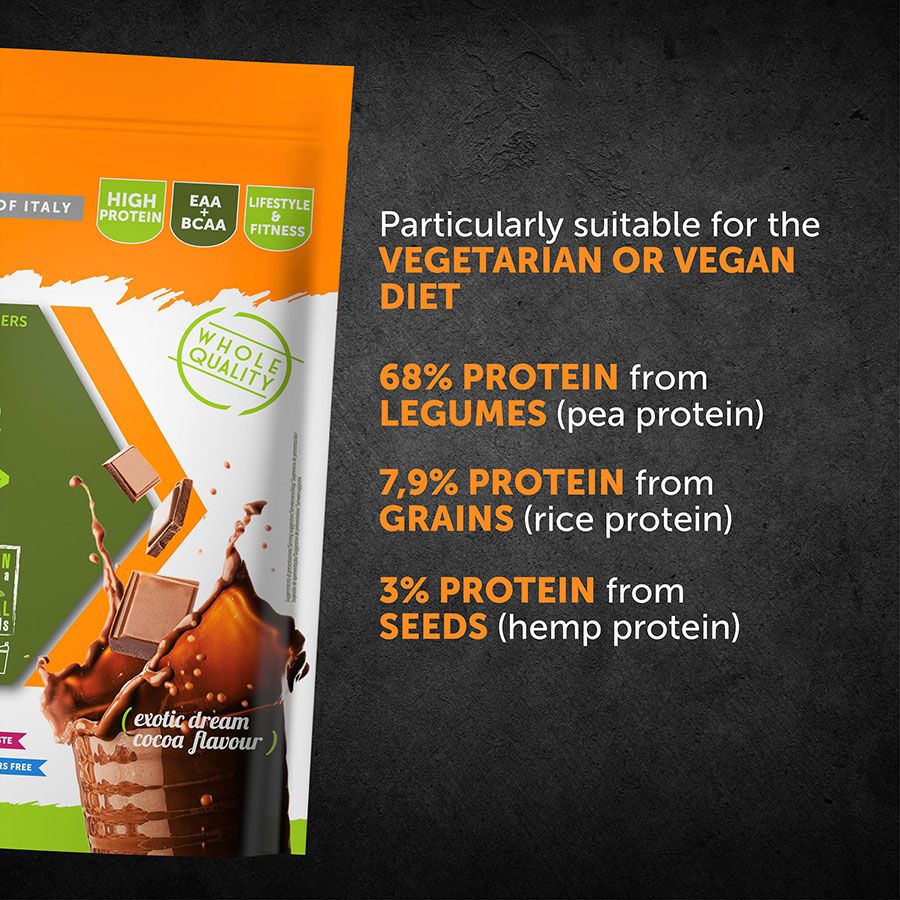 VEGAN PROTEIN SHAKE> Exotic Dream Cocoa, 500 gr, Named Sport