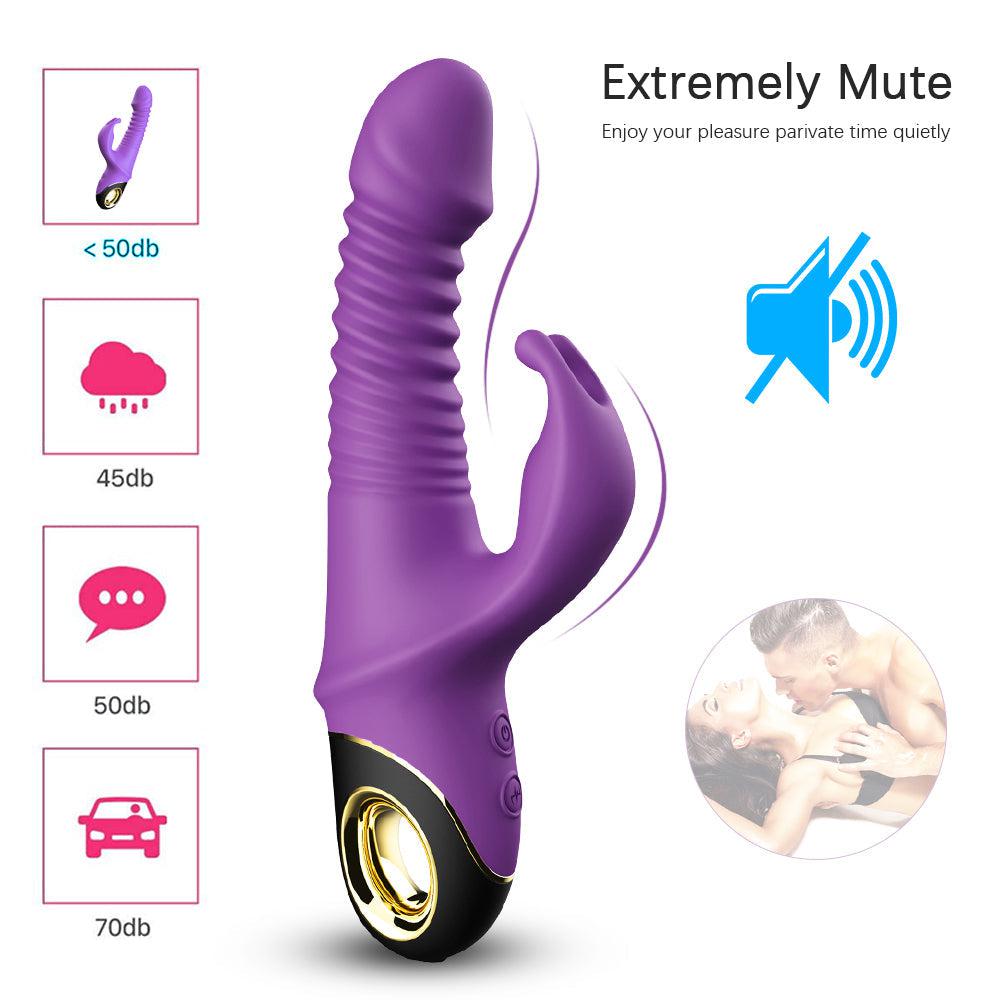 Vibrator Rabbit pentru punctul G, rotatie telescopica automata, stimulator de clitoris si masturbare