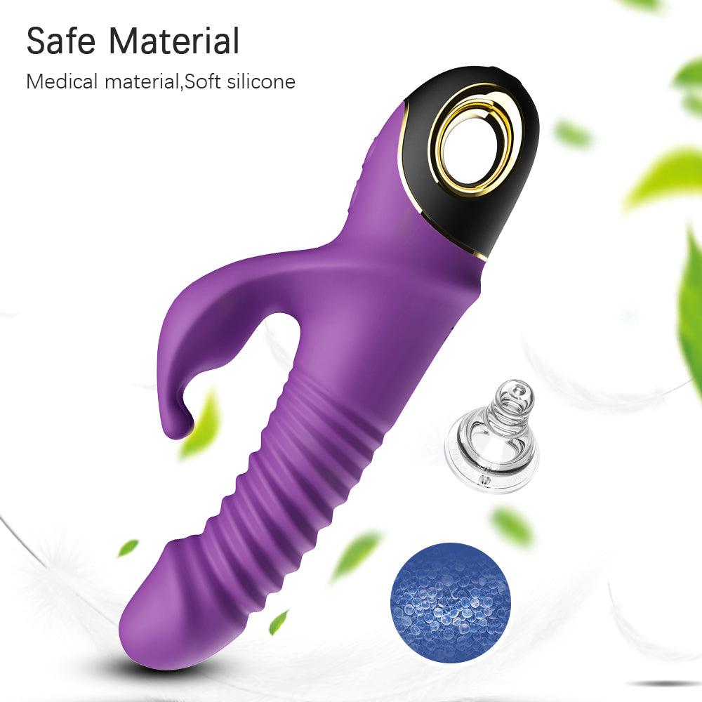 Vibrator Rabbit pentru punctul G, rotatie telescopica automata, stimulator de clitoris si masturbare