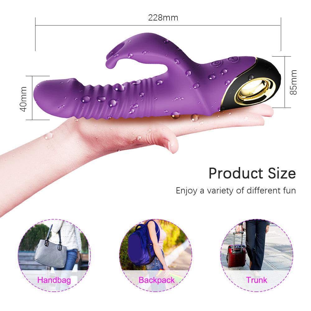 Vibrator Rabbit pentru punctul G, rotatie telescopica automata, stimulator de clitoris si masturbare