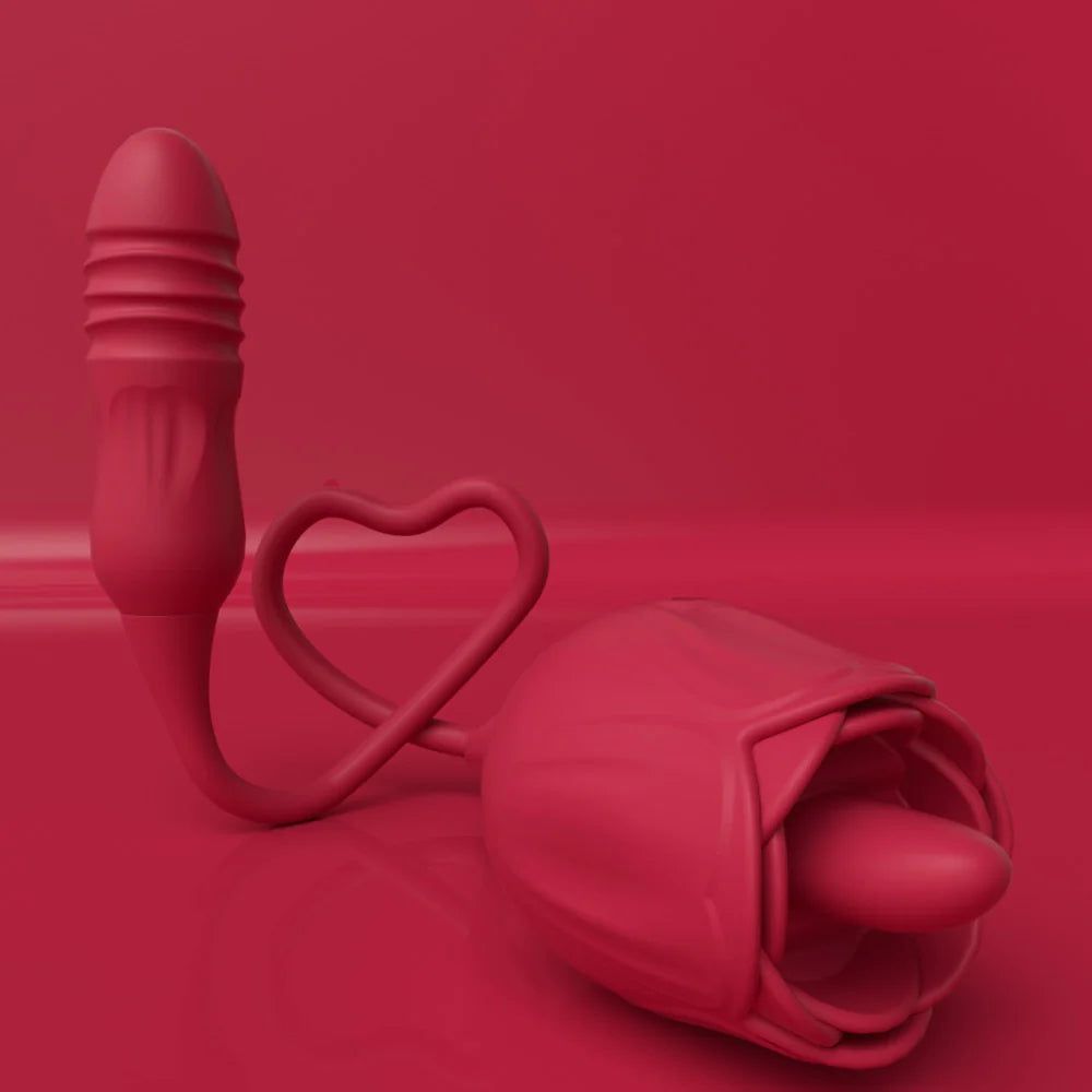 Vibrator Tip Trandafir cu Dubla Stimulare