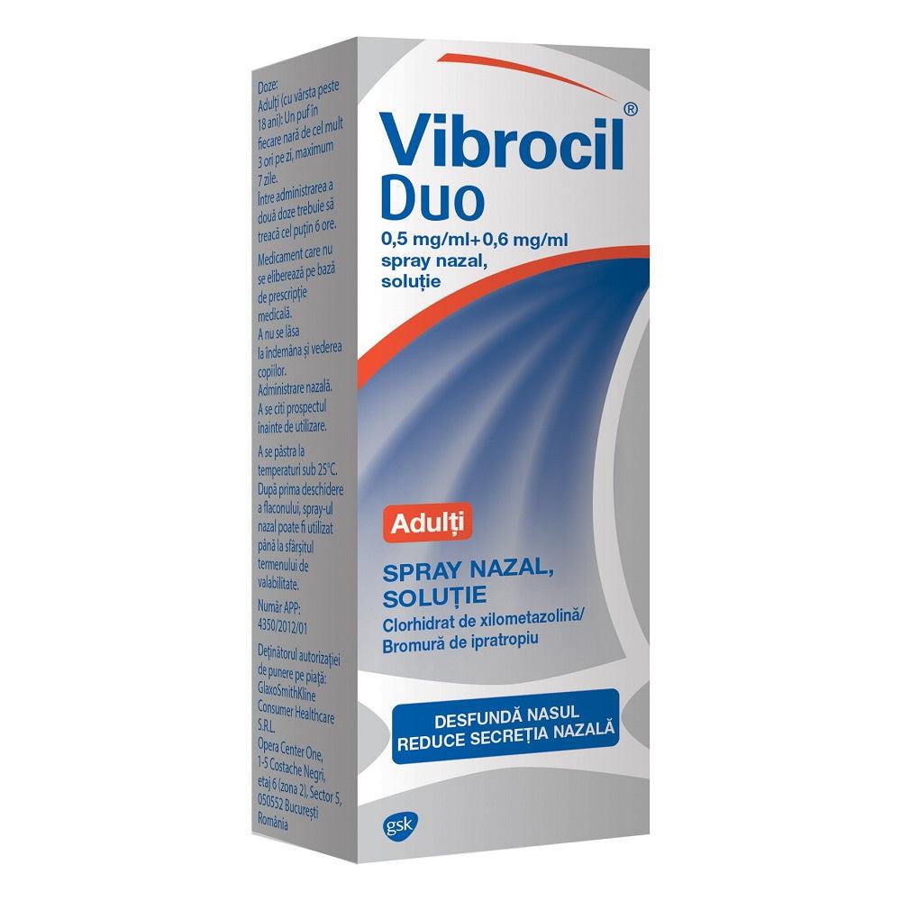 Vibrocil Duo spray nazal solutie, 0,5 mg/ml + 0,6 mg/ml, 10 ml, Gsk-