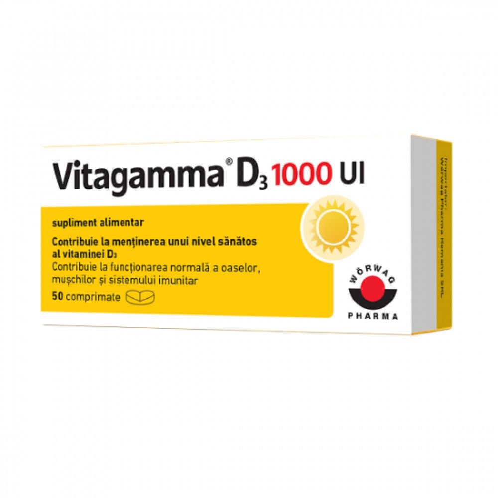 Vitagamma D3 1000UI, 50 comprimate, Worwag-