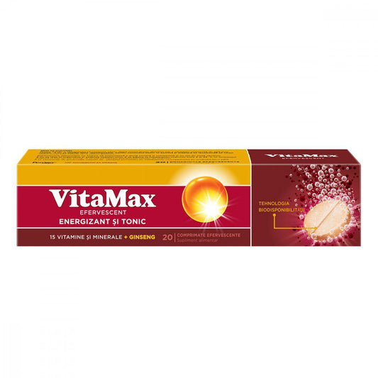 Vitamax Efervescent, 20 comprimate, Perrigo-