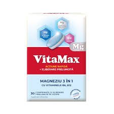 VitaMax Magneziu 3 in 1, 30 comprimate, Perrigo