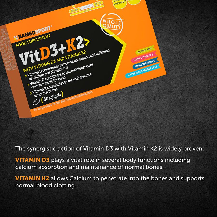 Vitamin D3 + K2>, 30 capsule moi, Named Sport