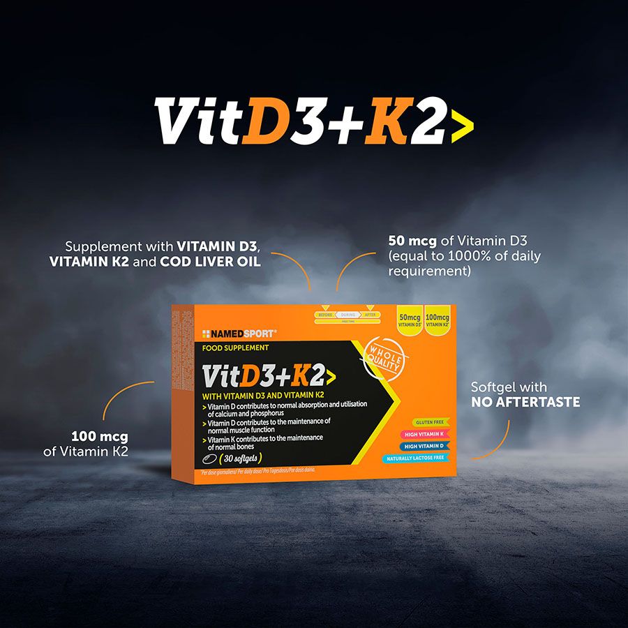 Vitamin D3 + K2>, 30 capsule moi, Named Sport-