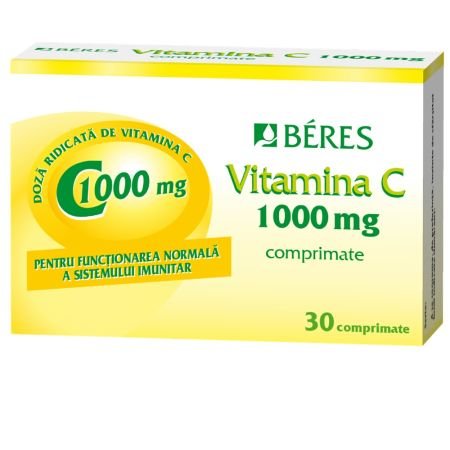 Vitamina C, 1000 mg, 30 comprimate, Beres Pharmaceuticals - 5997207715309