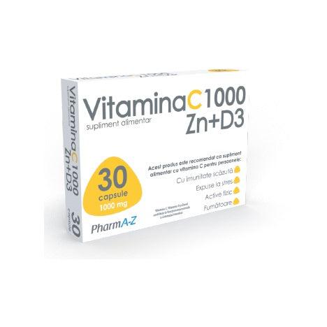 Vitamina C 1OOO Zn+D3, 30 capsule, PharmA-Z-