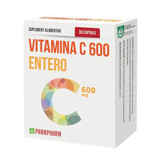 Vitamina C Entero 600mg, 30 capsule, Parapharm-