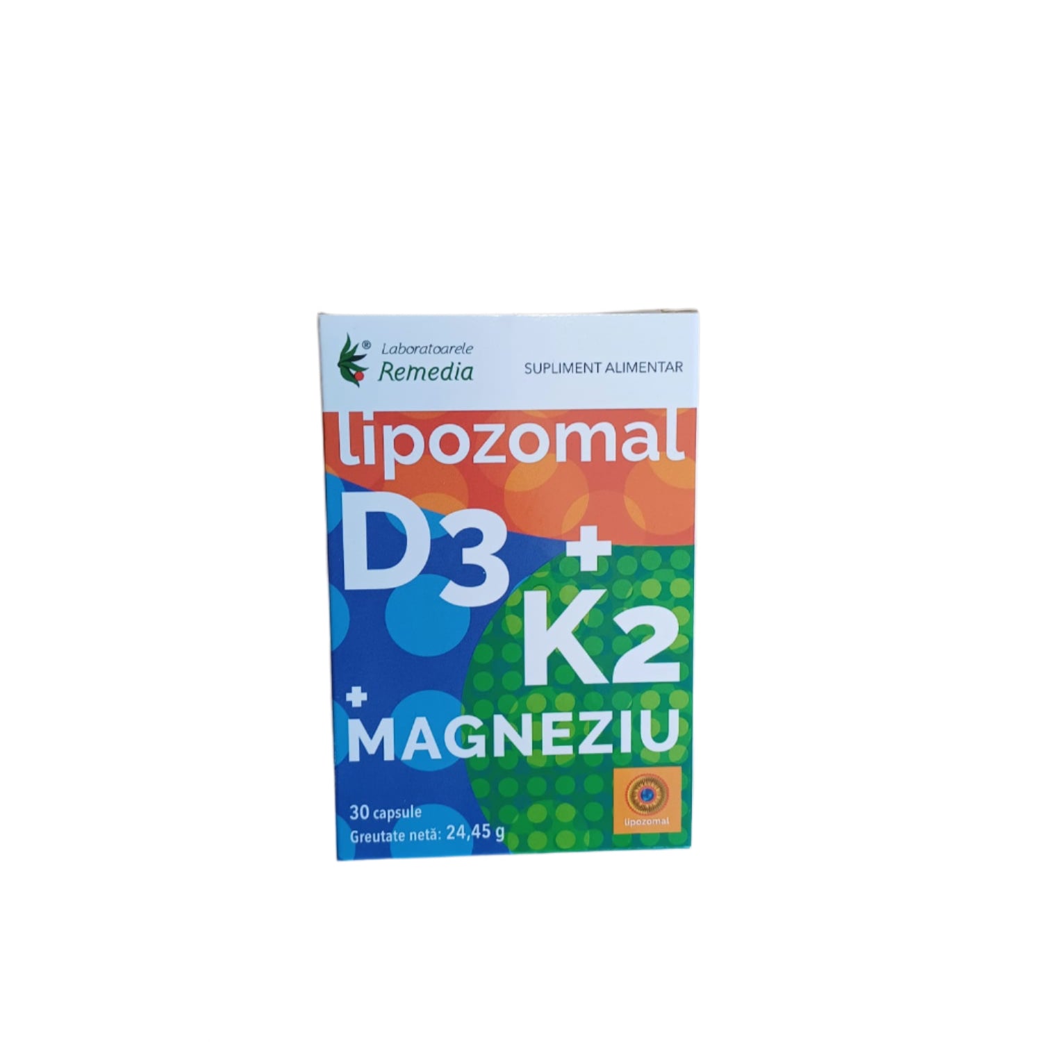 Vitamina D + Vitamina K2 + Magneziu Lipozomal, 30 capsule, Remedia