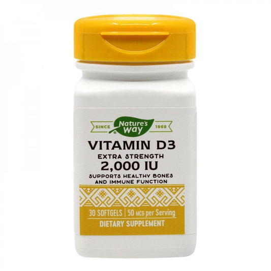 Vitamina D3 2000 UI Nature's Way, 30 capsule, Secom-