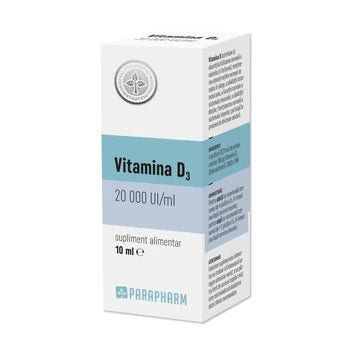 Vitamina D3, 20.000 UI/ml, 10ml, Parapharm