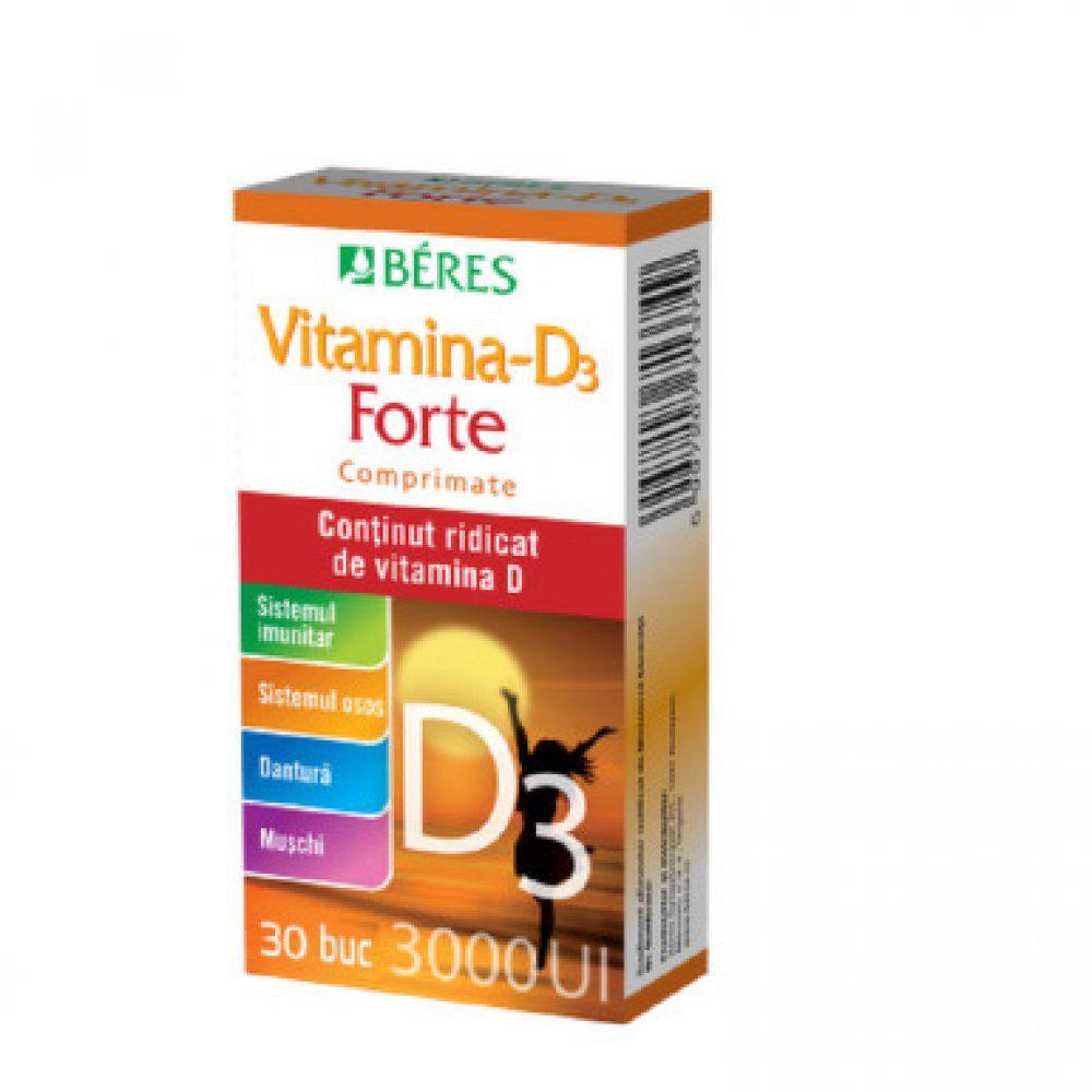 Vitamina D3 Forte 3000 UI, 30 comprimate, Beres-