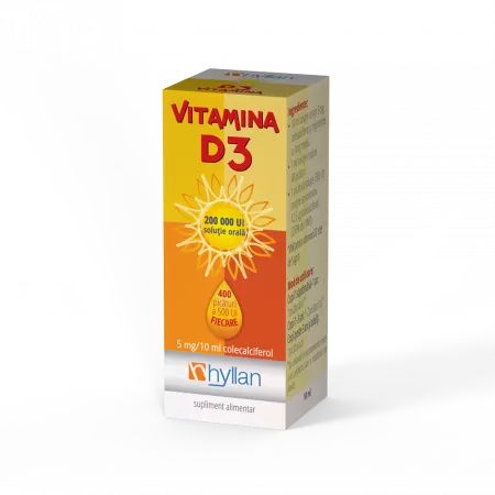 Vitamina D3 picaturi, 10 ml, Hyllan-