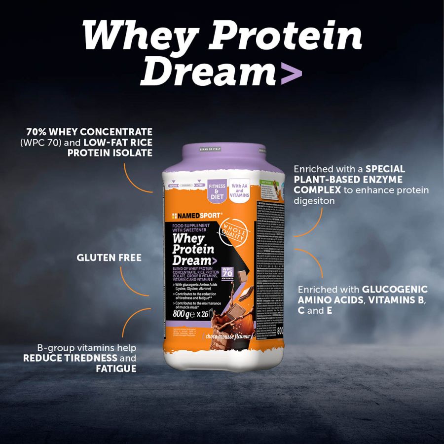 WHEY PROTEIN DREAM> Choco Mousse, 800 gr, Named Sport-