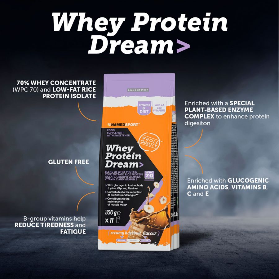 WHEY PROTEIN DREAM> Creamy Hazelnut, 350 gr, Named Sport