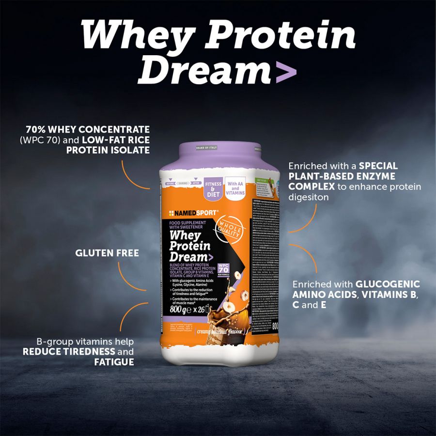 WHEY PROTEIN DREAM> Creamy Hazelnut, 800 gr, Named Sport